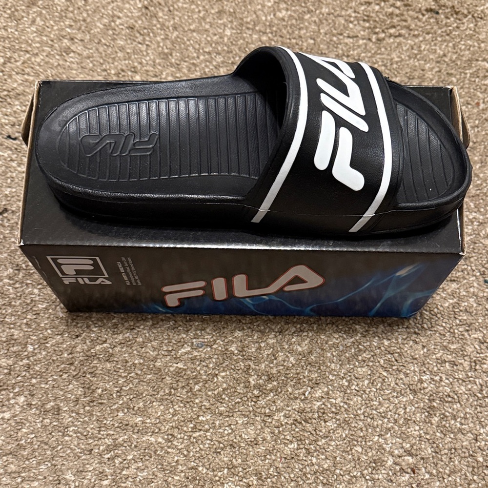 Fila Black and White Kids Sandals